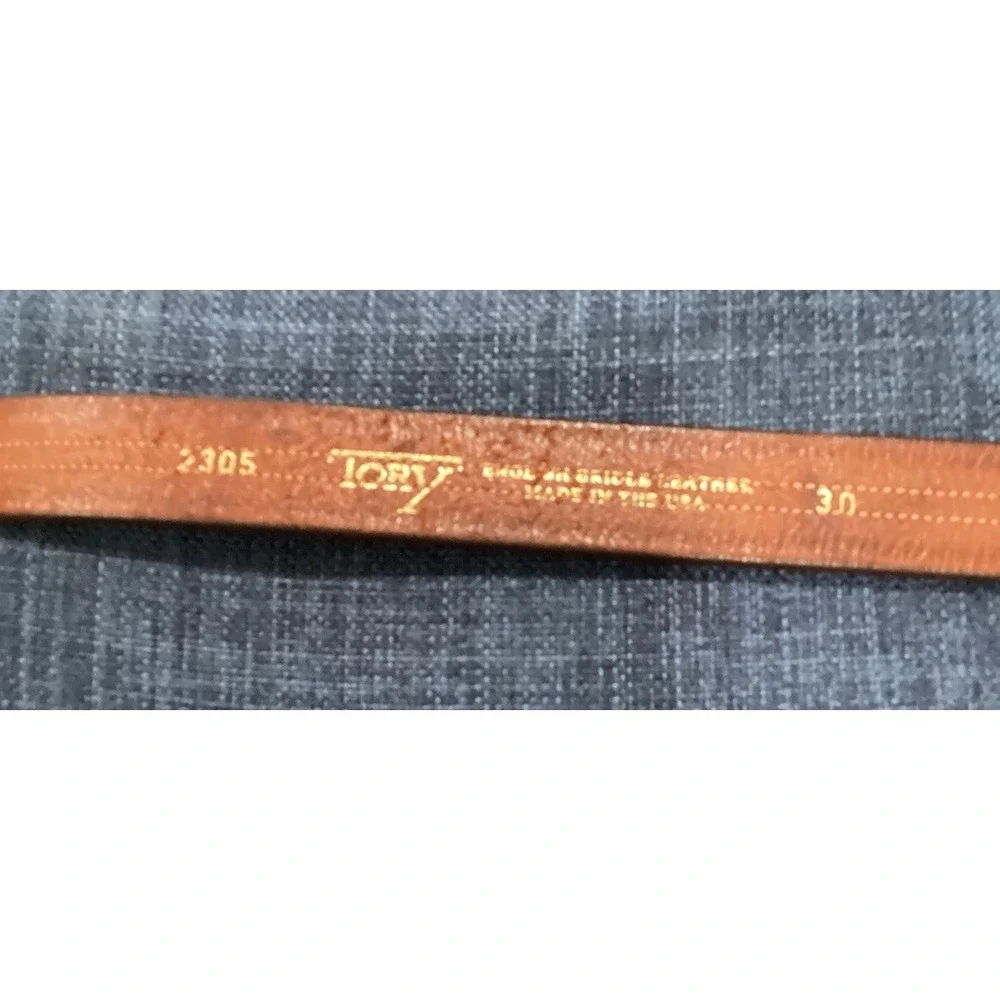 Tory Bridal Leather Brown And Green Ribbon & Snaffle Bits Belt #2305 - Size 30